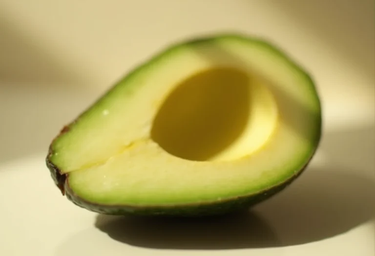 Abacate maduro cortado ao meio