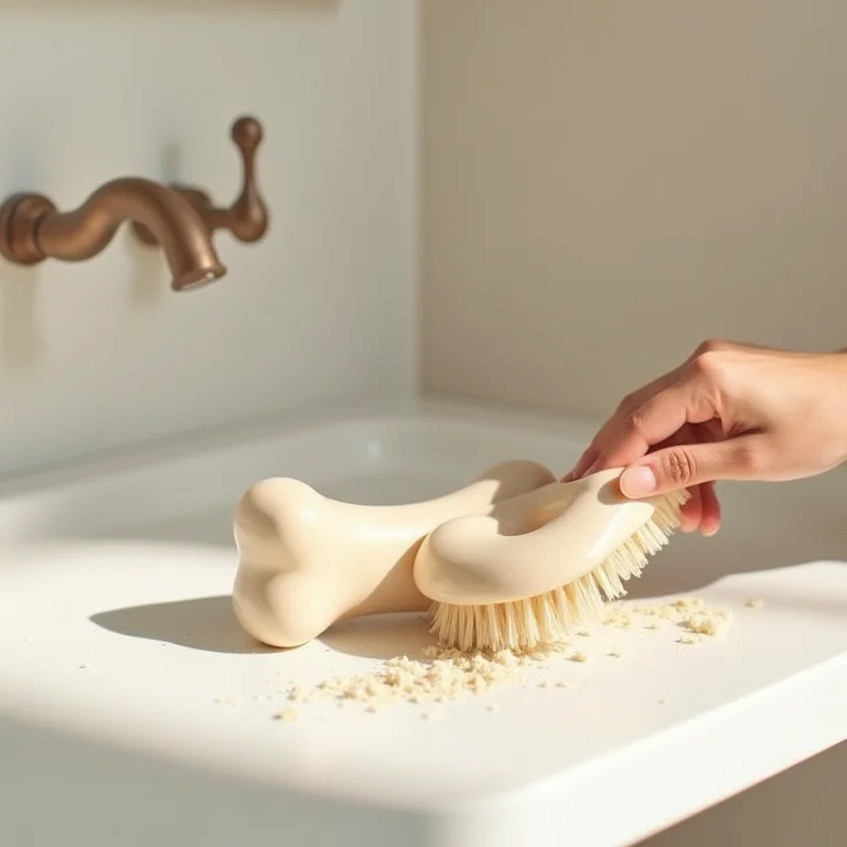 Boné aba curva feminino sendo limpo com cuidado, bancada organizada.