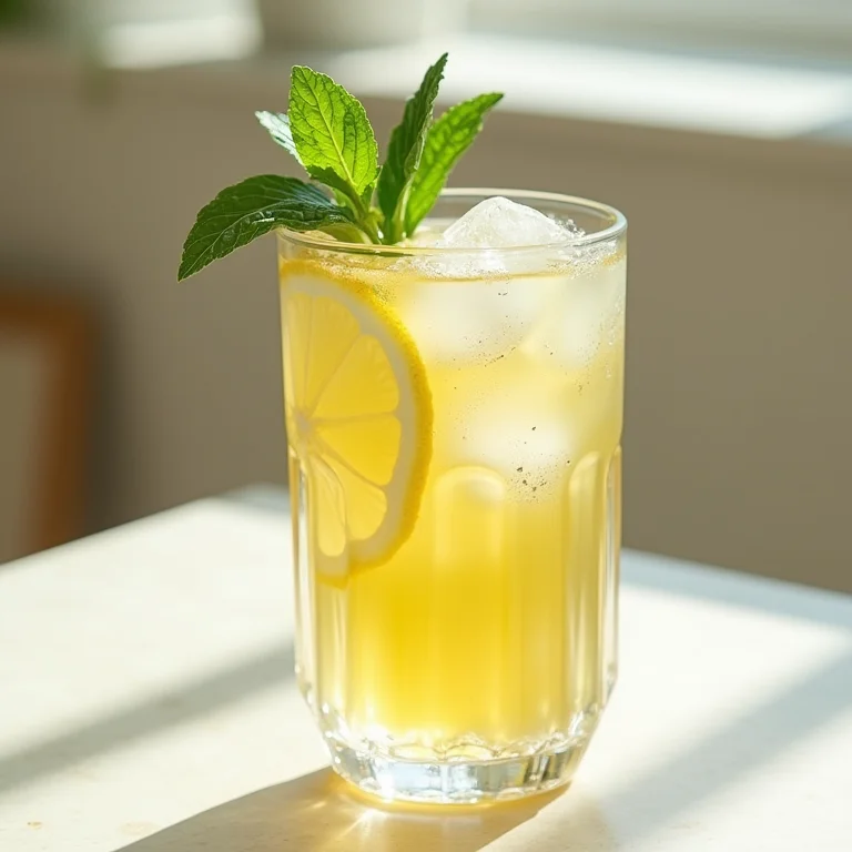 Chá gelado de melissa e hortelã refrescante