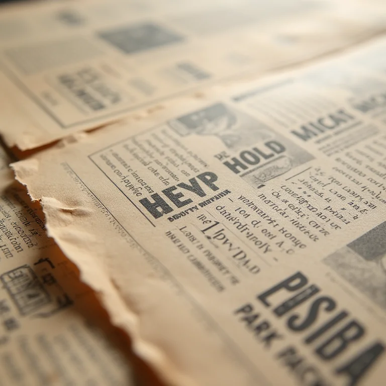 Detalhe da textura única do papel de parede de jornal