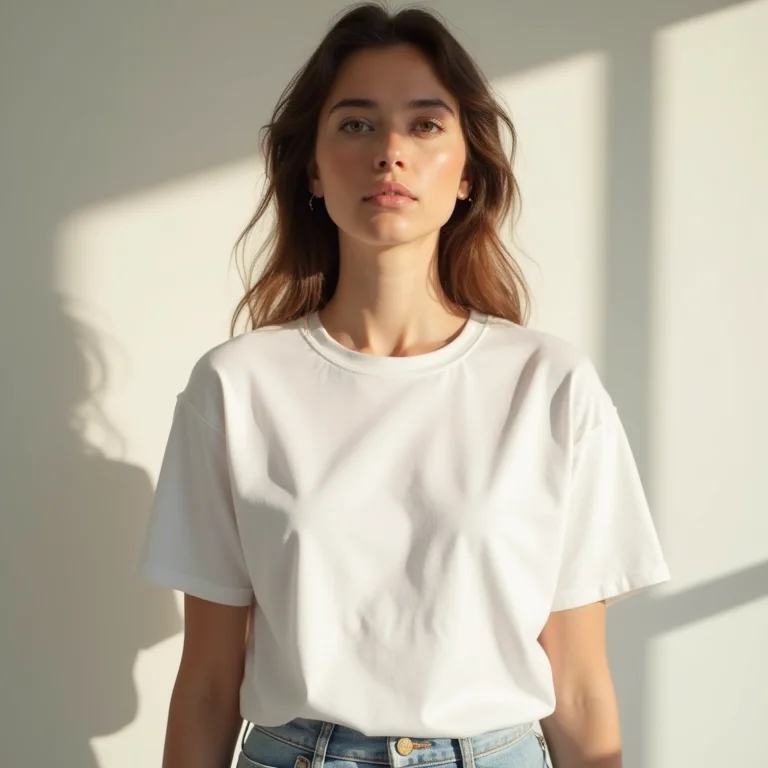 Diferentes golas de camisetas brancas básicas para diversos estilos.