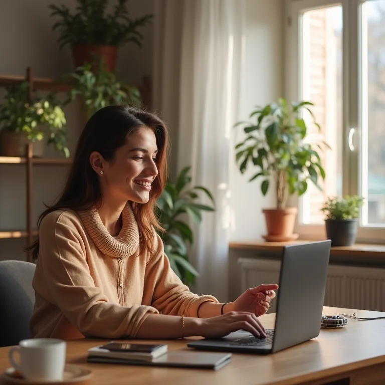 Estilista respondendo a perguntas durante uma consulta de moda online.