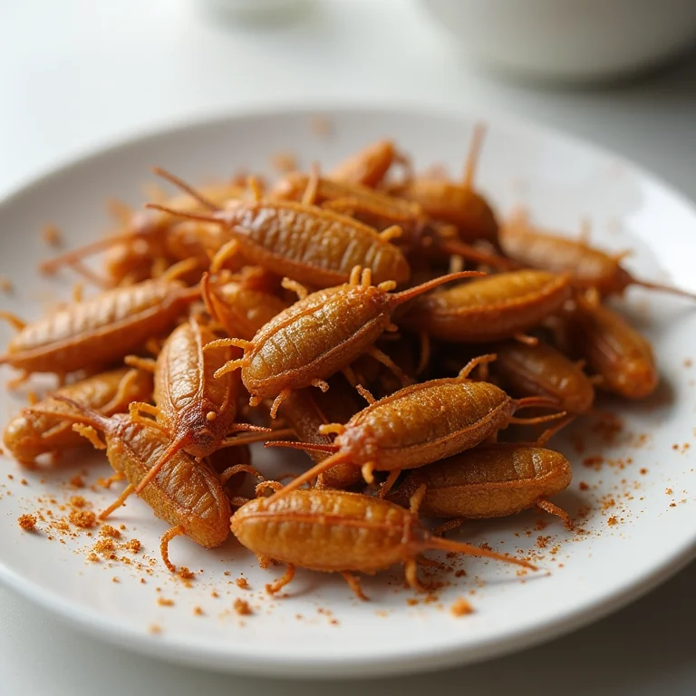 Grilos crocantes temperados com especiarias brasileiras.