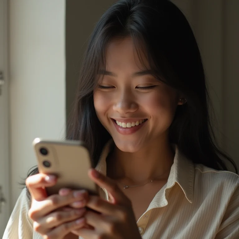 Jovem interage com enquete nos stories do Instagram