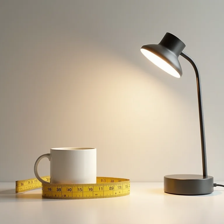 Medindo a altura de um abajur