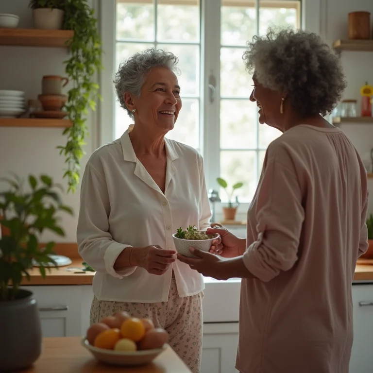 Mulher madura negra ensinando truques de organização de geladeira